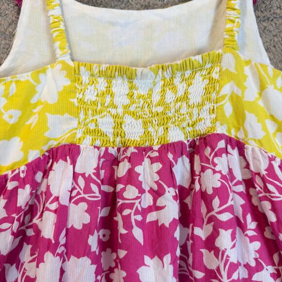Mini Boden Girls Floral Rainbow Tiered Dress Smocked Back Strapless 8 9 Years - Picture 4 of 13